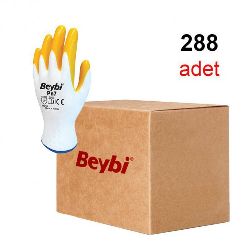 BEYBİ PN7 Polyester Örme Nitril Eldiven NO:9 288 ADET